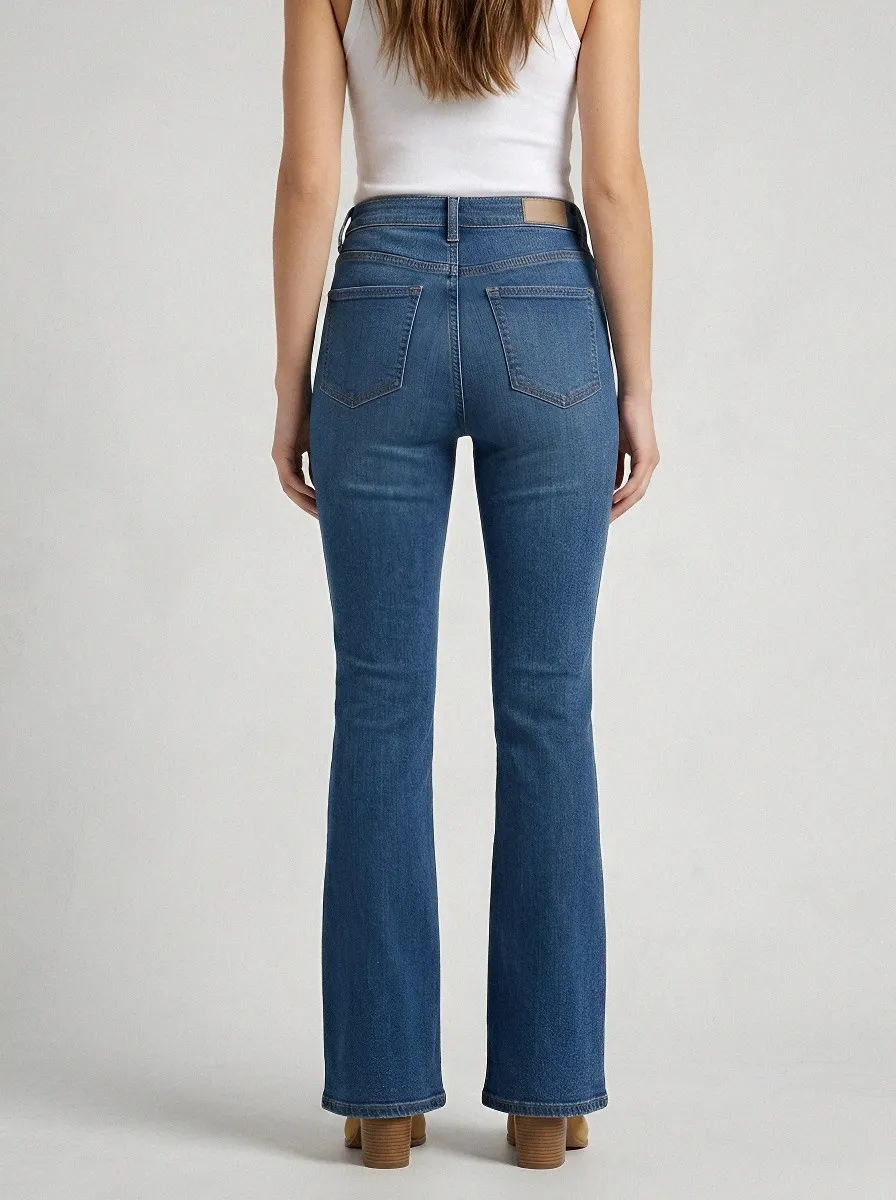 Structured High-Waist Women's High-Waist Stretch Flare Jeans