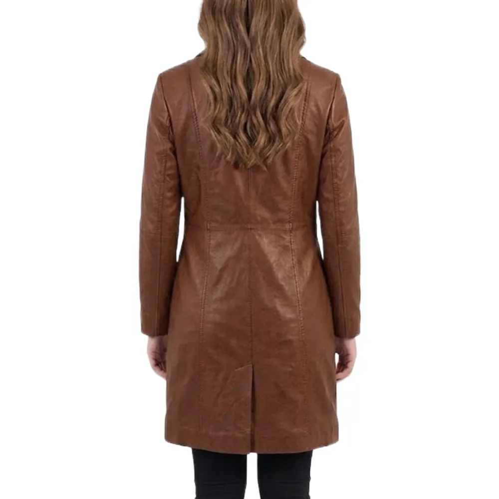 Mid Length Sheepskin Trench Coat