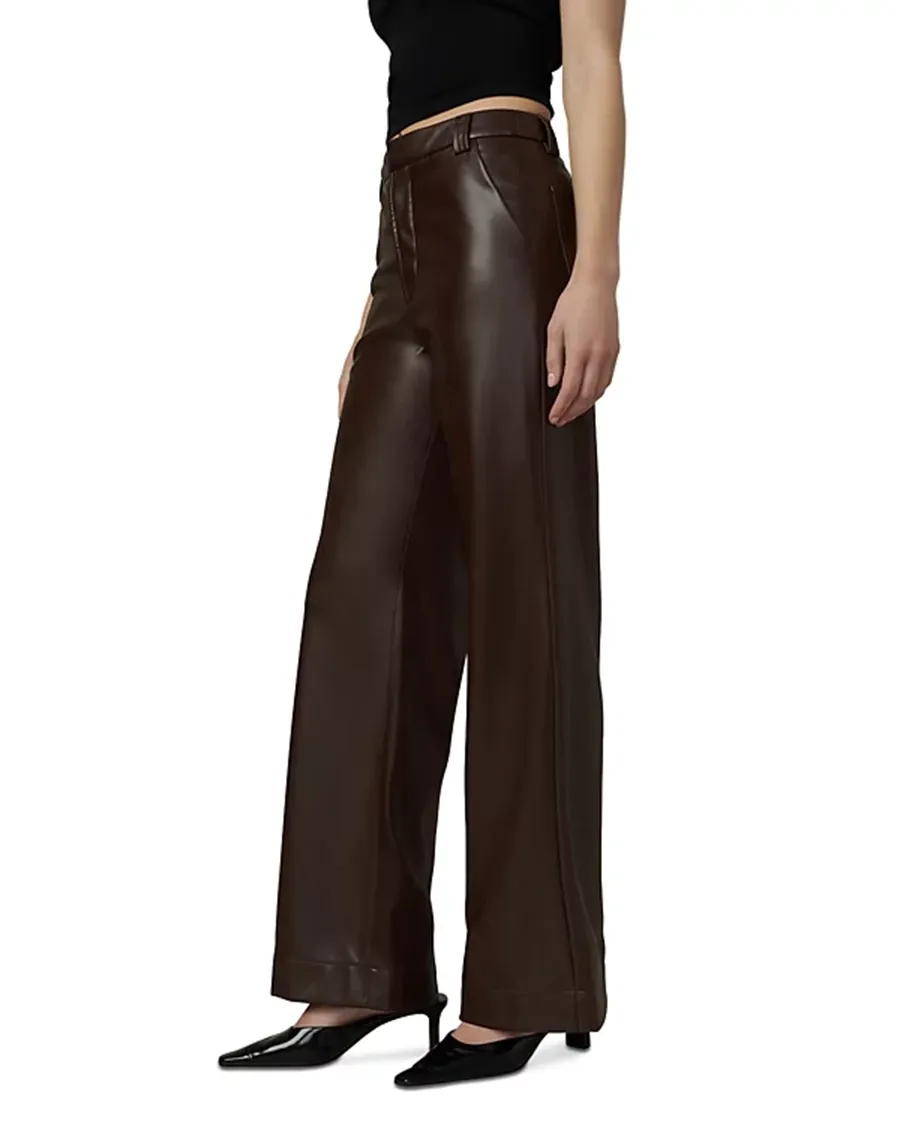 Faux Leather Wide Leg Pants