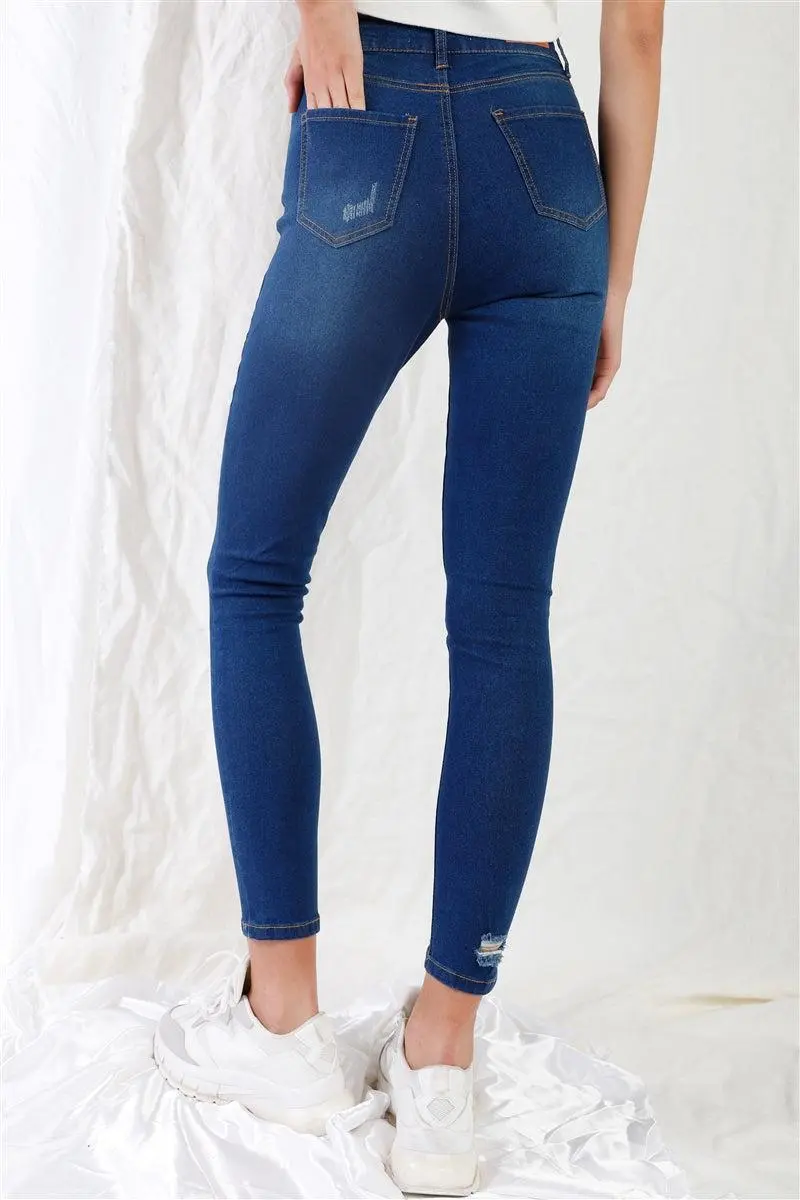 Elastic Waist Soft Denim Jeans
