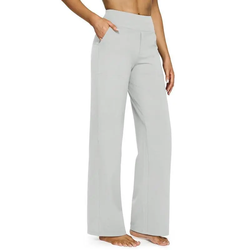 Loose High-Waist Business Casual Pants with Pockets- Perfect for yoga and casual outings