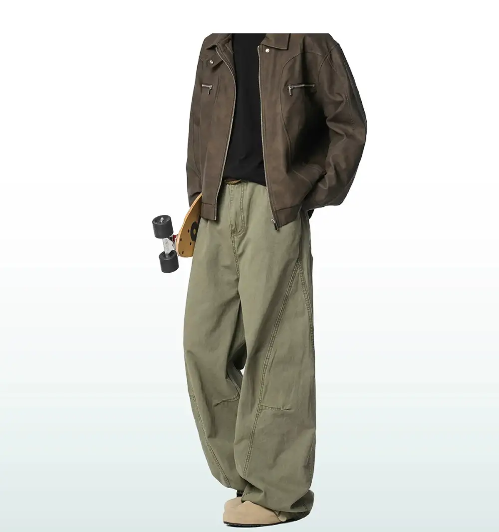 Wide Leg Cargo Trousers