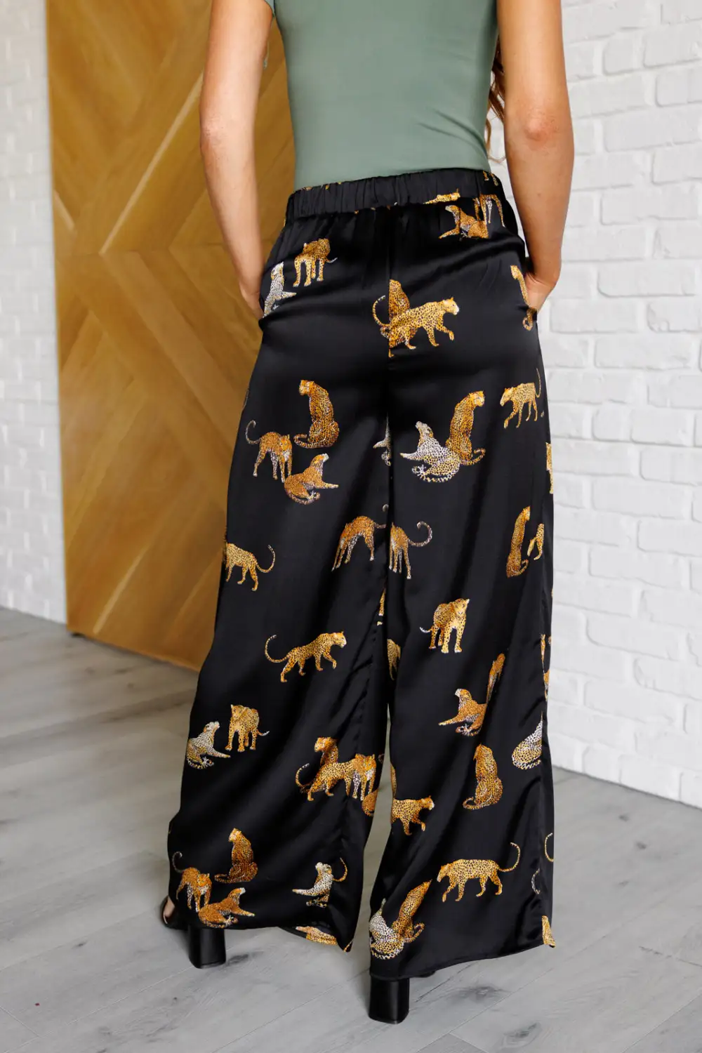 Legendary In Leopard Satin Wide Leg Pants