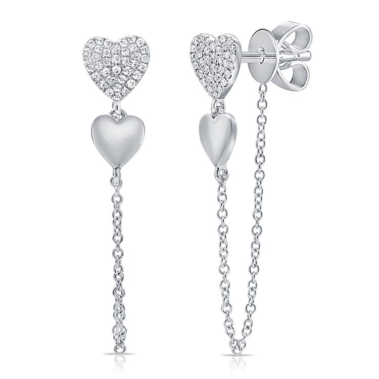 Elegant Heart Gem Detail Earrings