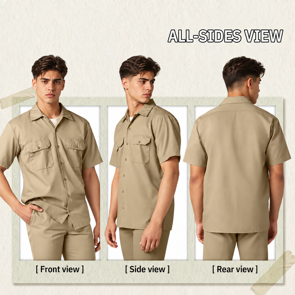 Men’s Classic Fit Short Sleeve Work Shirt, Moisture-Wicking, Chest Pockets