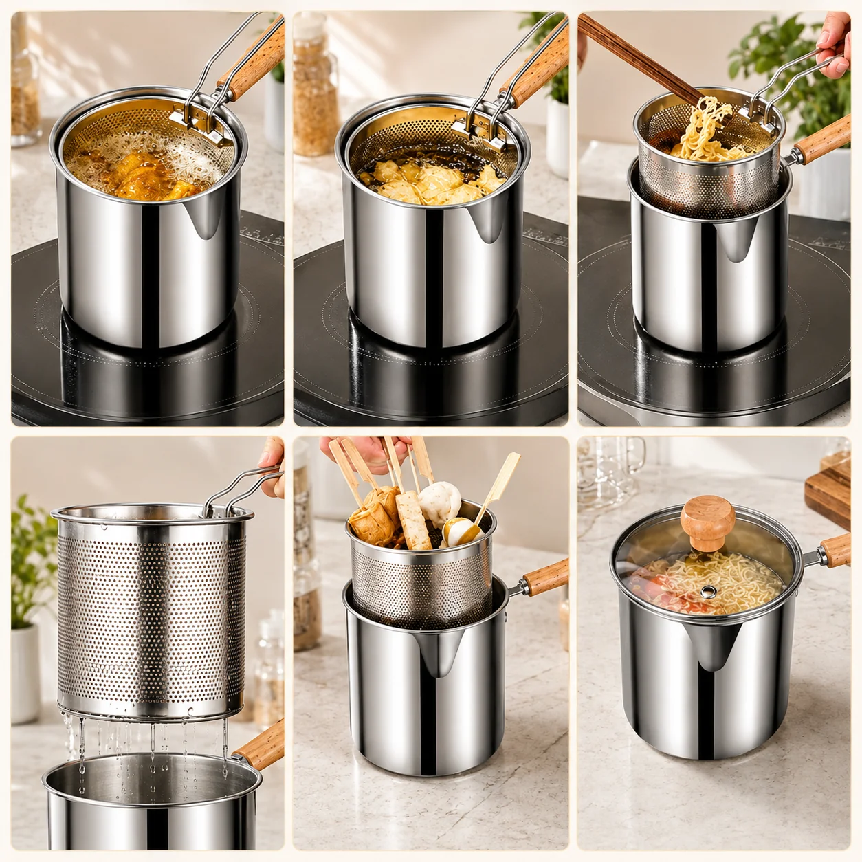 Small-batch cooking and draining examples