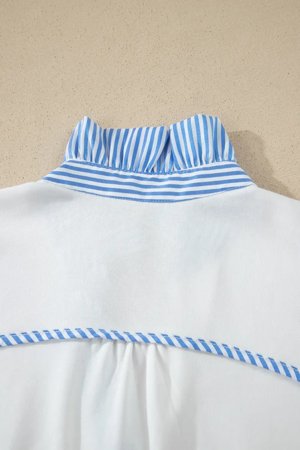 Striped Frilled Collared Blouse