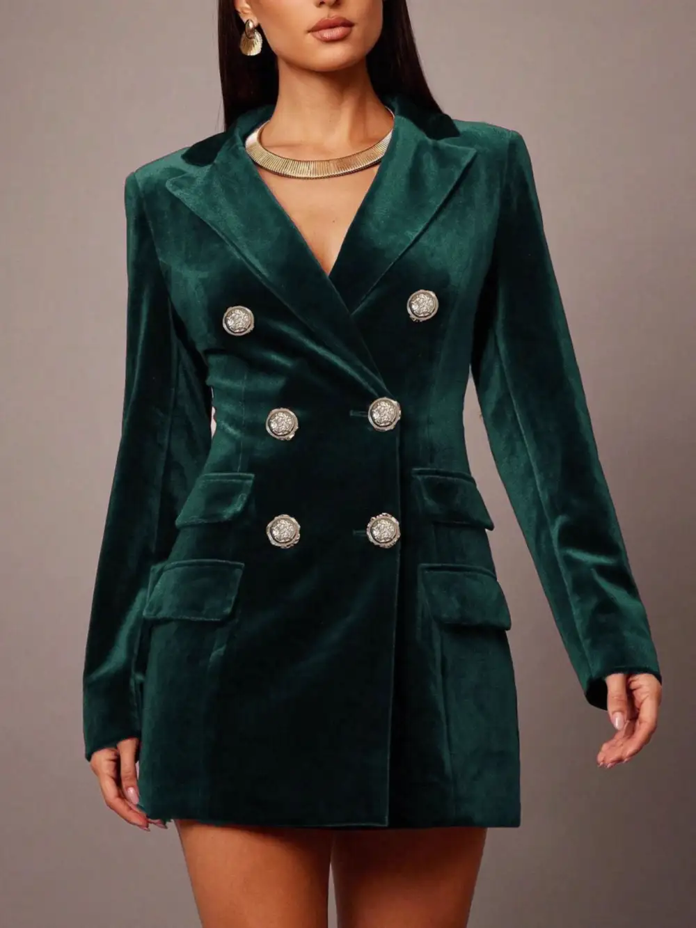 Structured Shape Velvet Dress