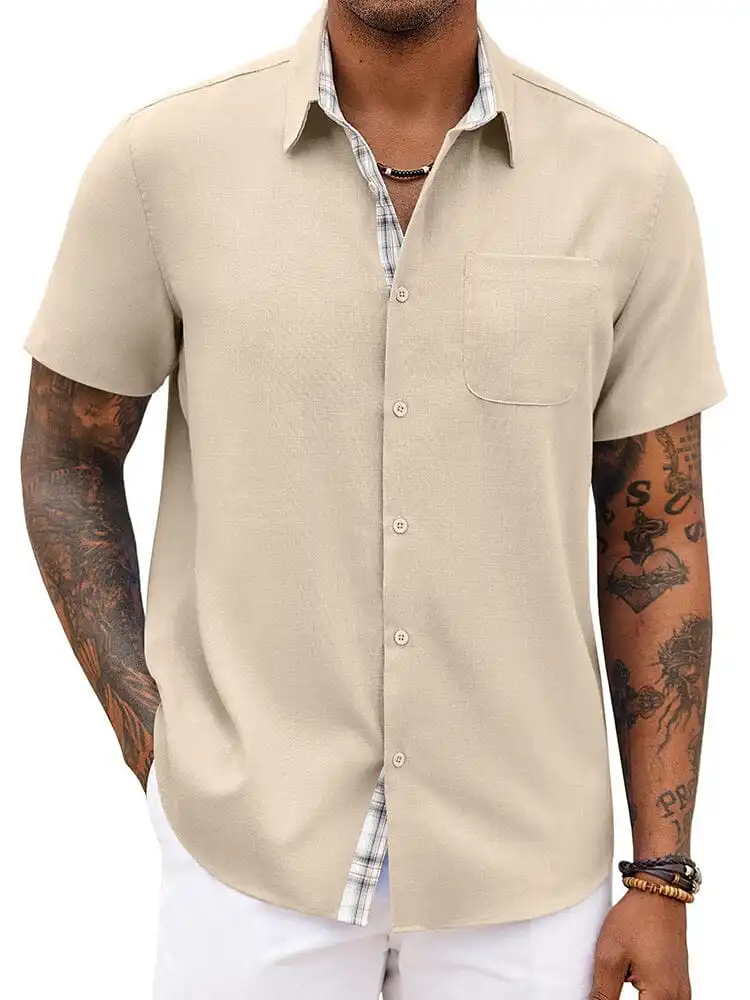 Casual Plaid Splicing Shirt