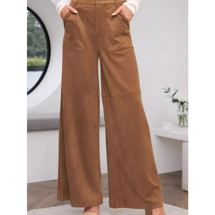 Easy High Waisted Wide Leg Pants