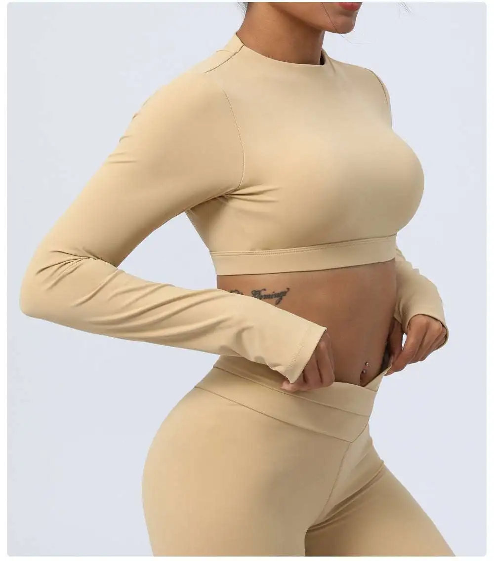 Seamless Backless Top and Leggings Active Set