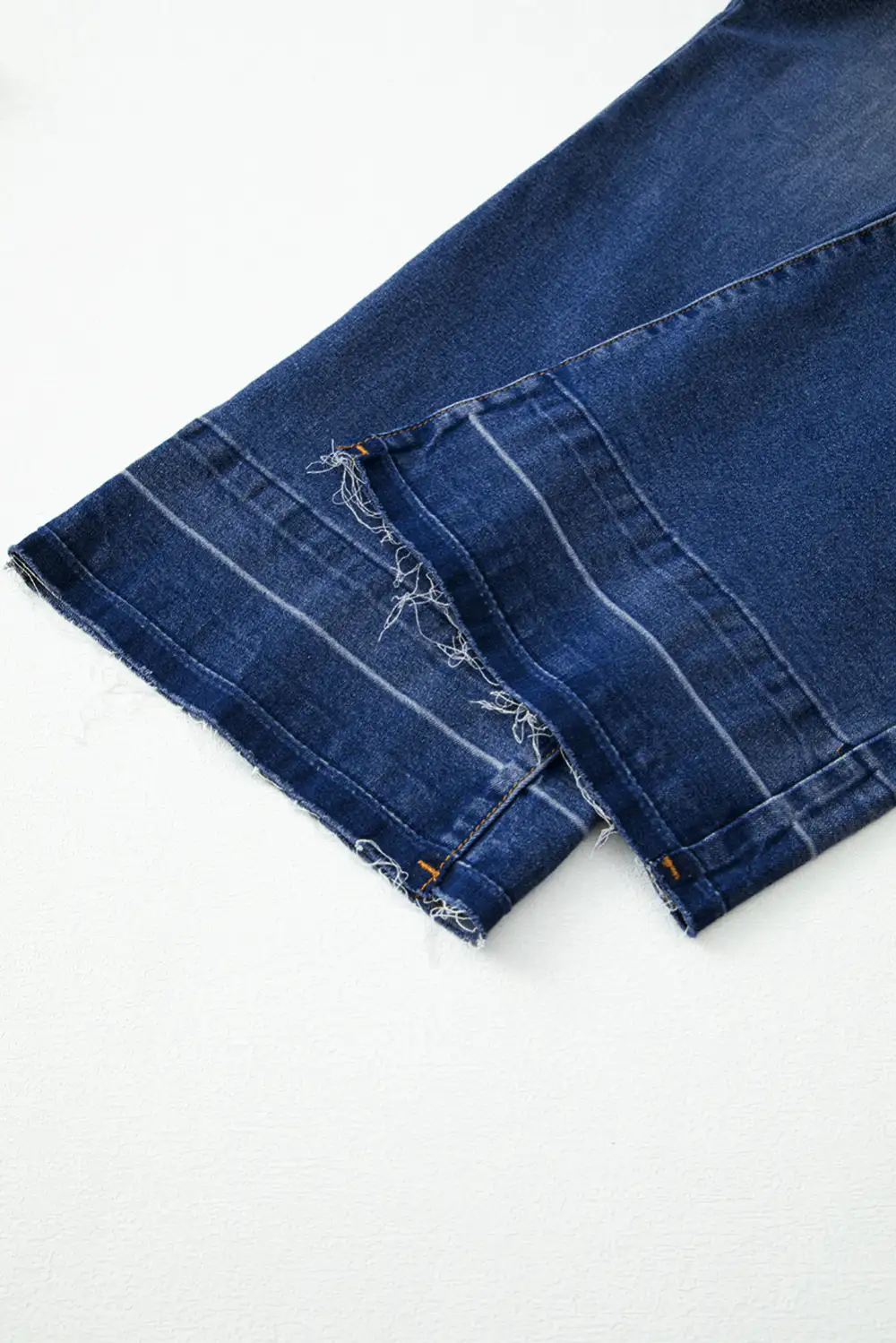 Raw Hem Unique Cuffs Straight High Rise Loose Jeans