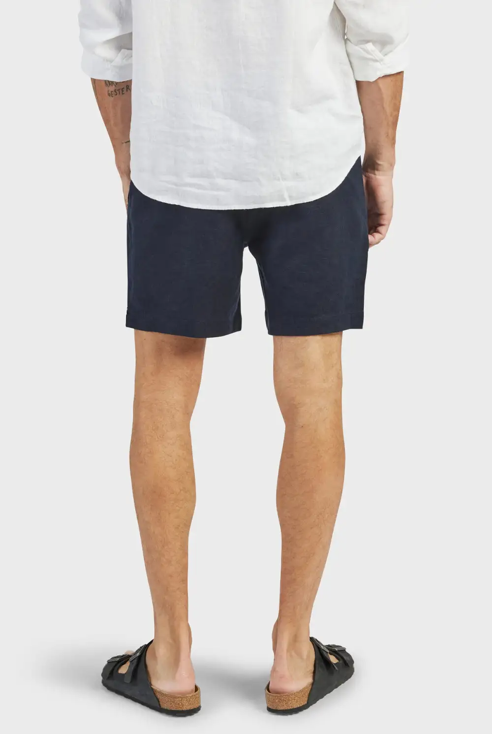 Navy Linen Shorts