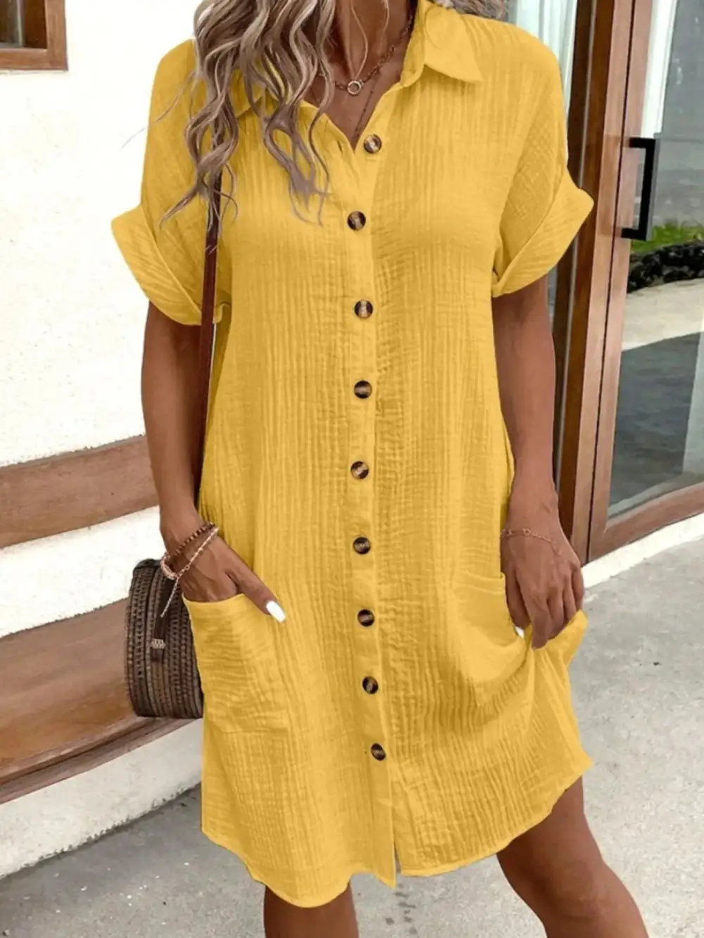 Button Front Shirt Dress