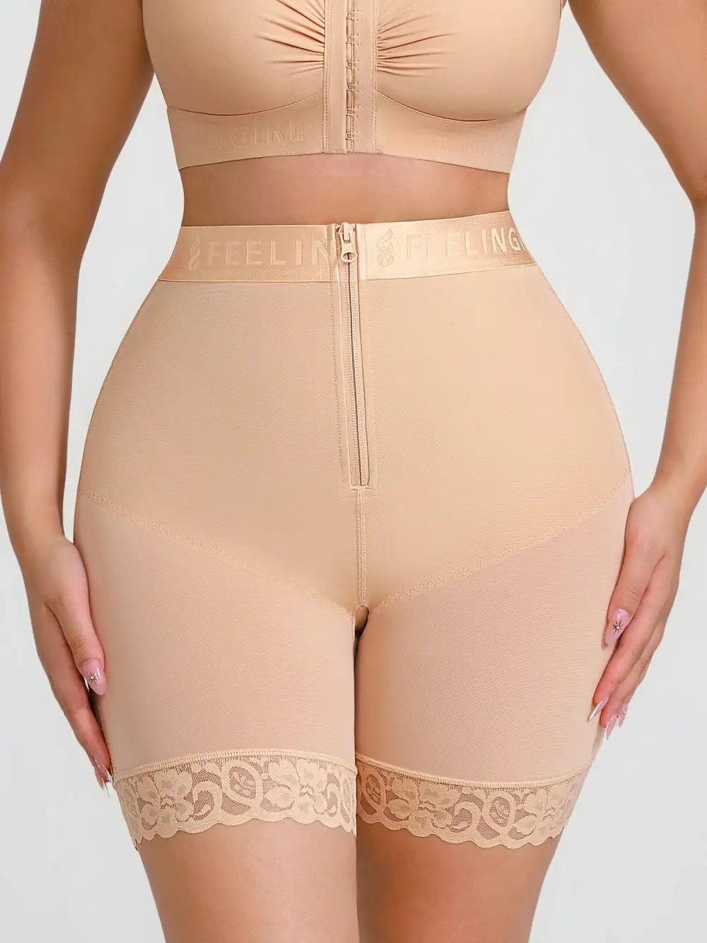 Front Zip Shaping Shorts