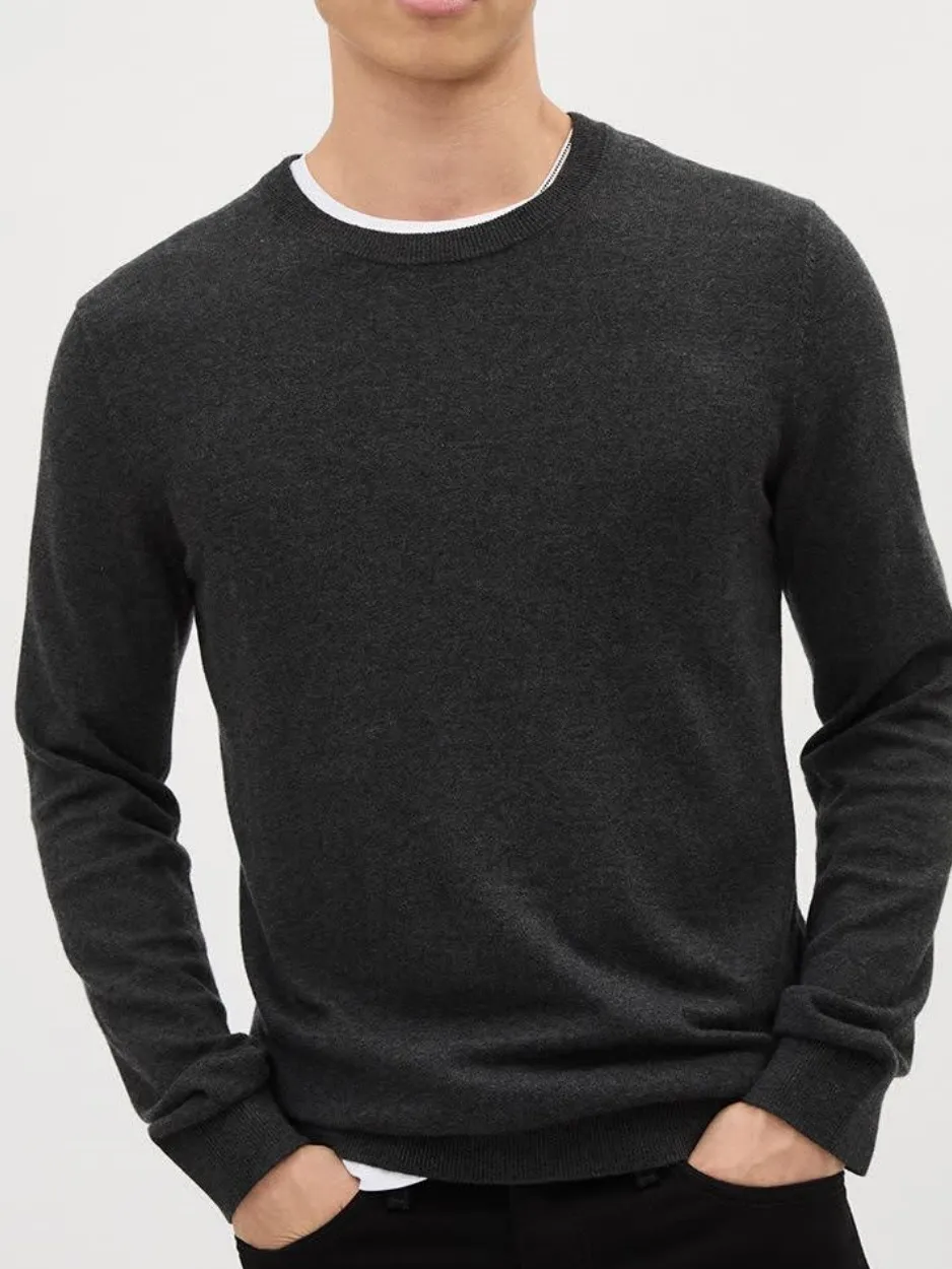Charcoal Mix Long-Sleeve Crew-Neck Sweater