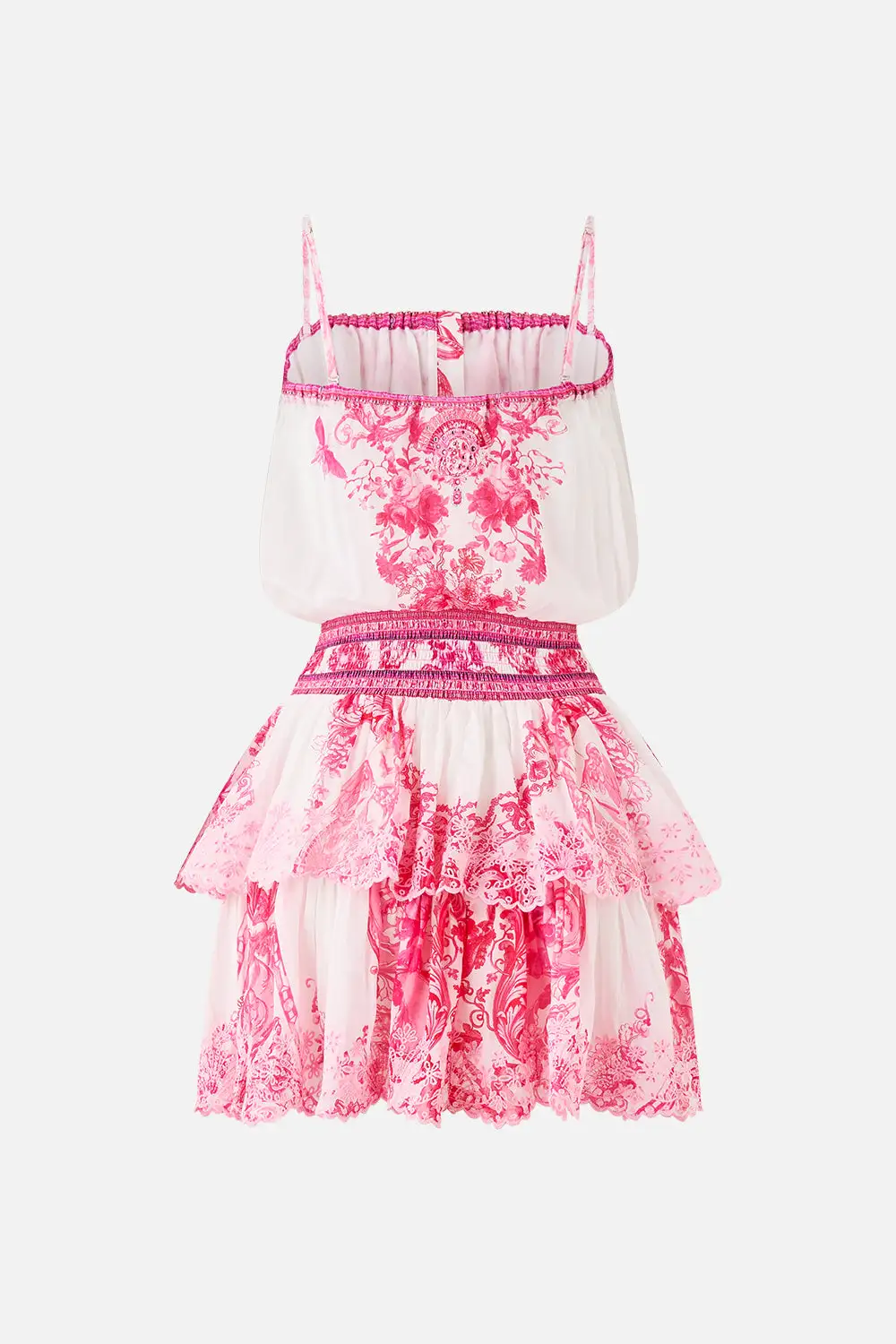 Printed Shirred Waist Mini Dress