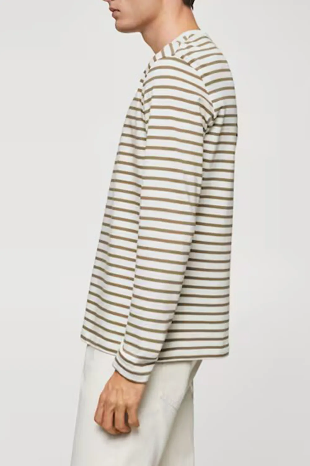 Striped Cotton Long Sleeves T-Shirt