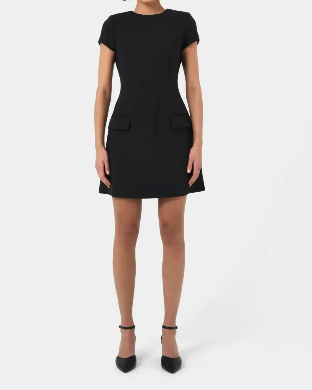 Round Neckline Panel Tailored Dress