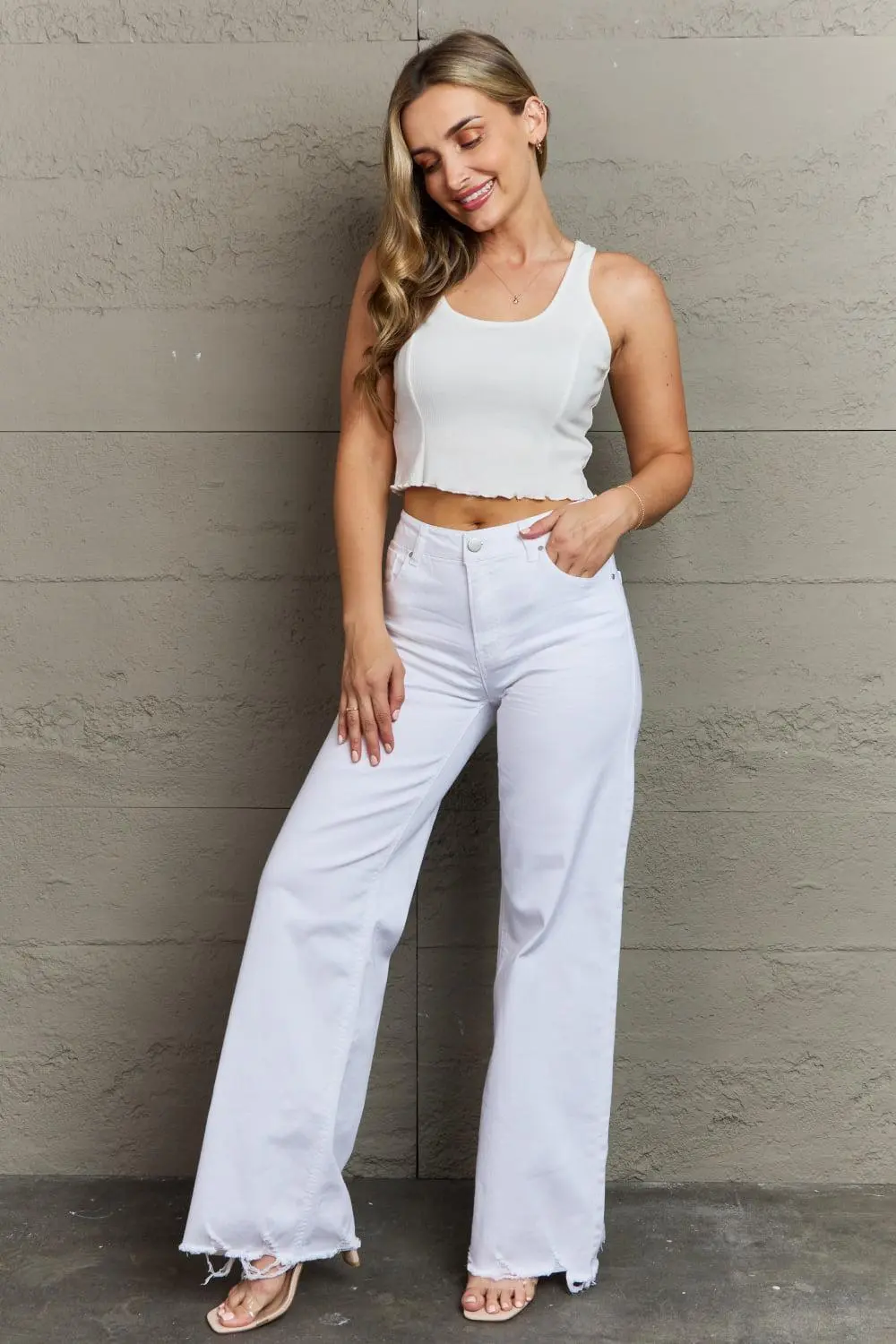 Polished Tiered Denim Jeans