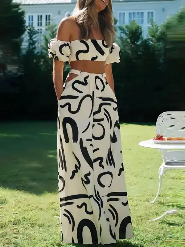 Puff Sleeve Printed Coordinated Set