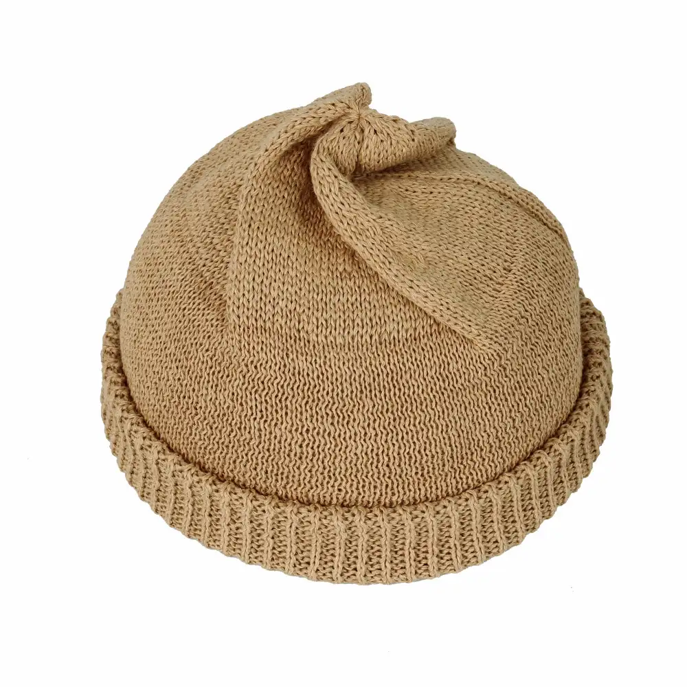 Straw Cotton Beanie Hat