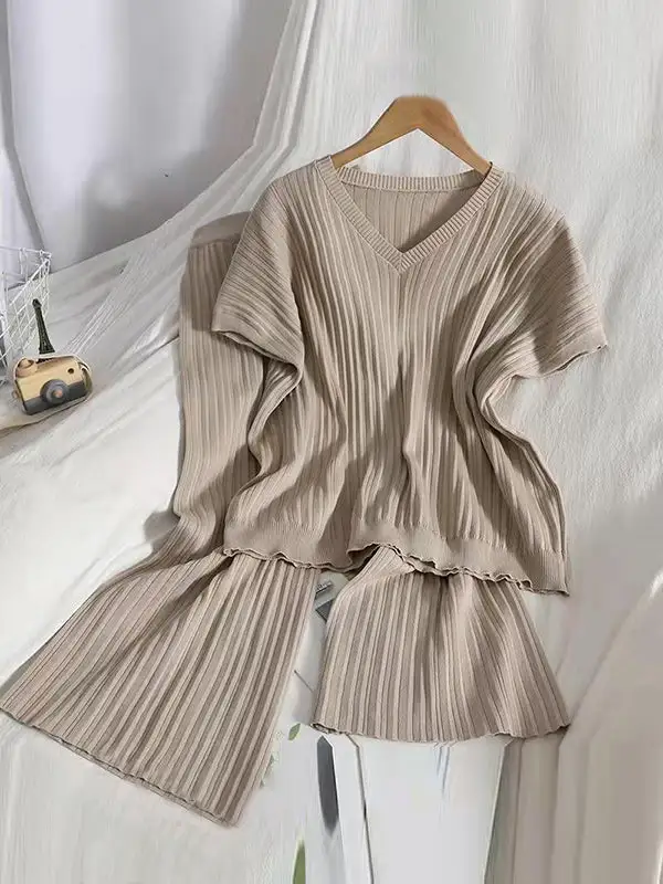 Relaxed Knit Sweater And Pants Set
