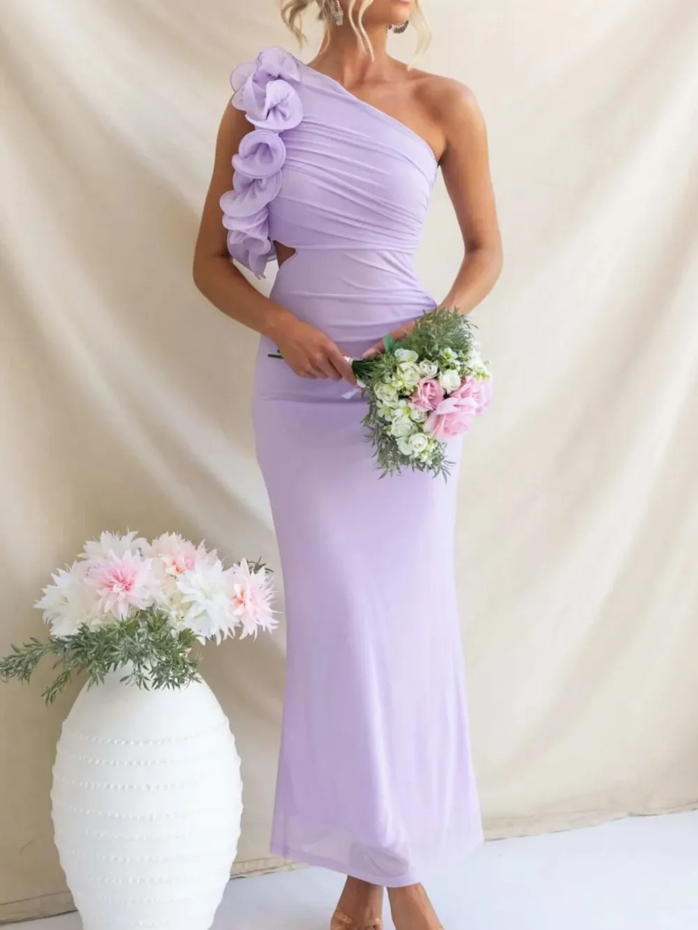 Relaxed Shape Floral Sleeveless Maxi Dress