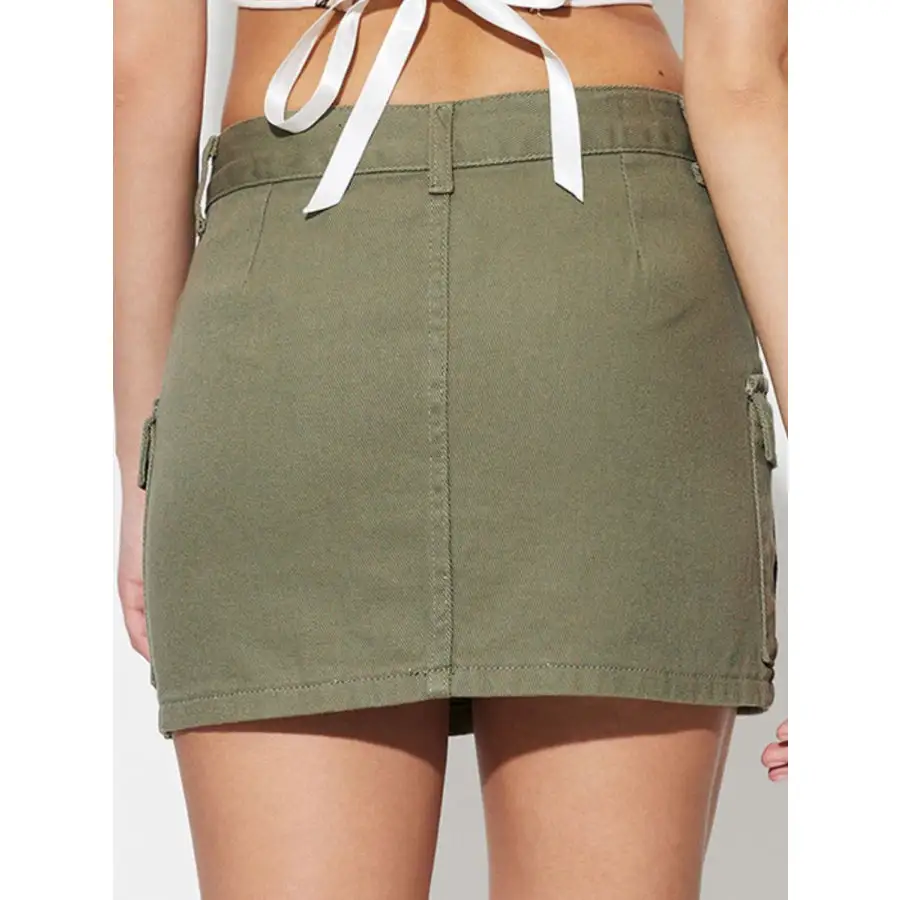 Pocketed Mini Denim Skirt