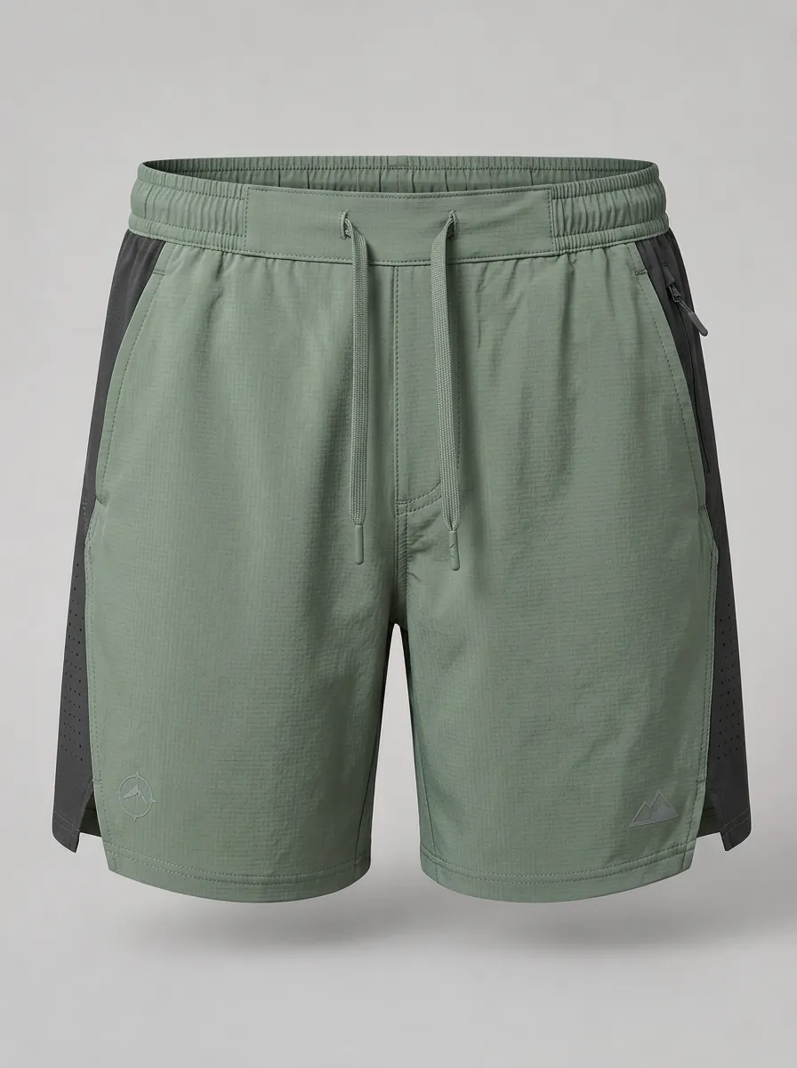 Men's Outdoor Hiking Mountain Logo Printed Breathable Shorts