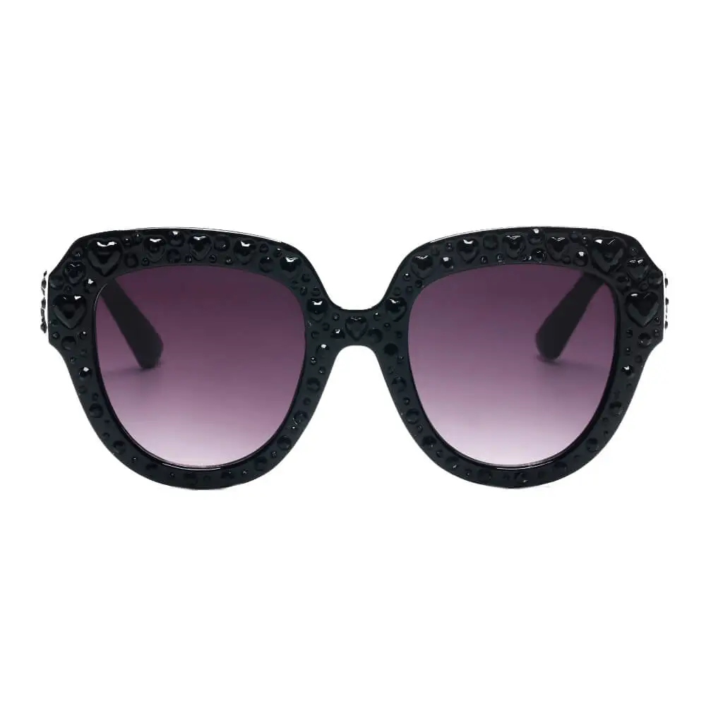 Polished Cat Eye Round Frame Sunglasses