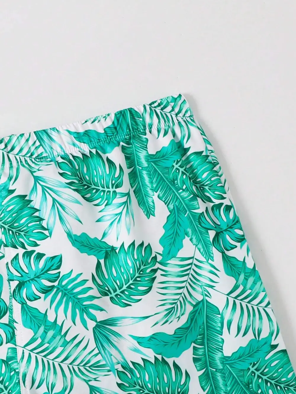 Men's Leaves Allover Print Swim Trunks