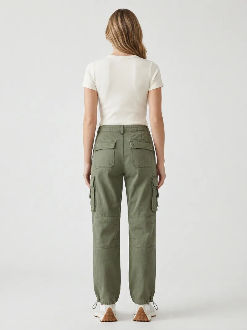 Flexible Utility Style Multi Pocket Design Women's Multi Pocket Cargo Pants