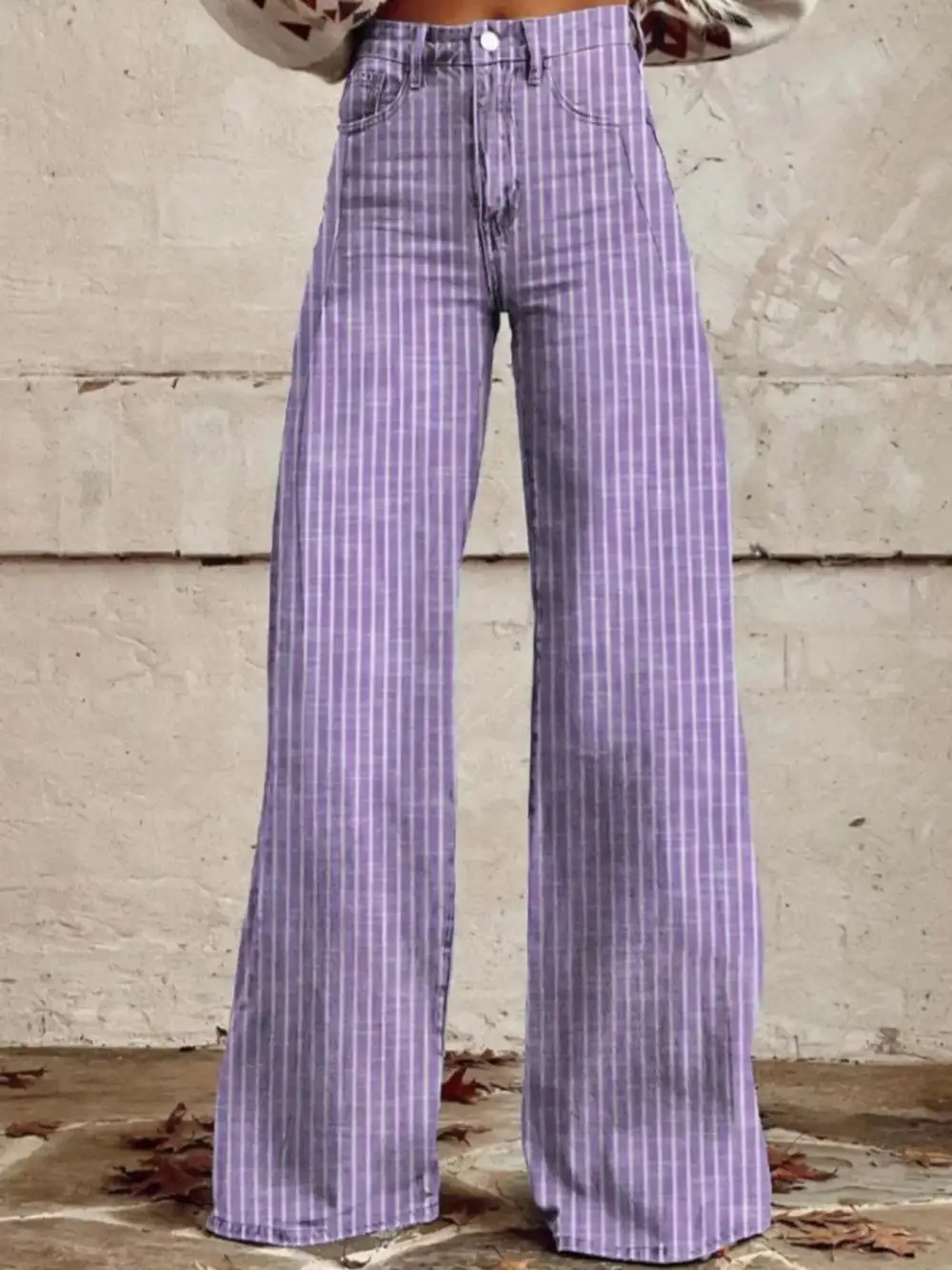 Sharp High Waist Wide Leg Denim Jeans
