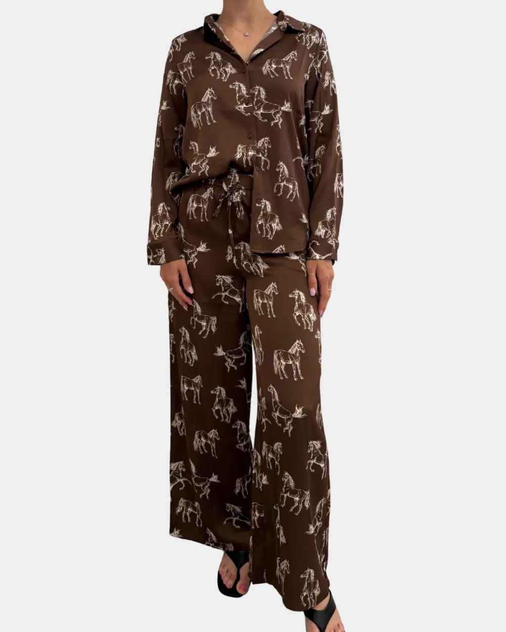 Horse Print Satin Pants