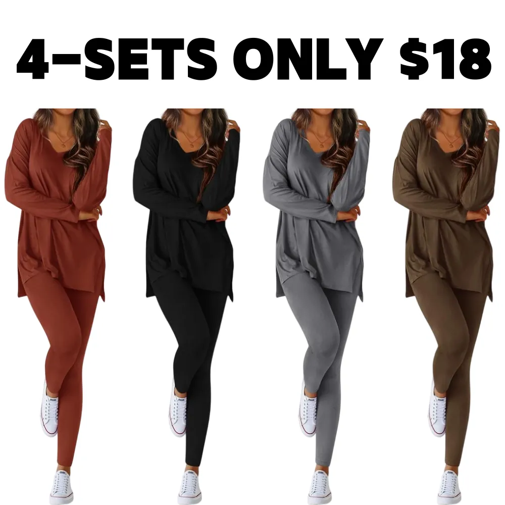 Women’s Casual Two-Piece Sets Airport Travel Outfit Workout Clothing
