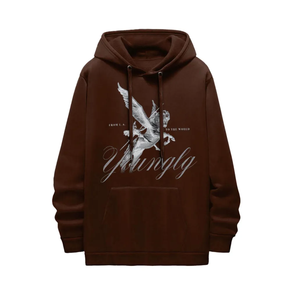 Pegasus Graphic Beige Hoodie With Vintage Aesthetic