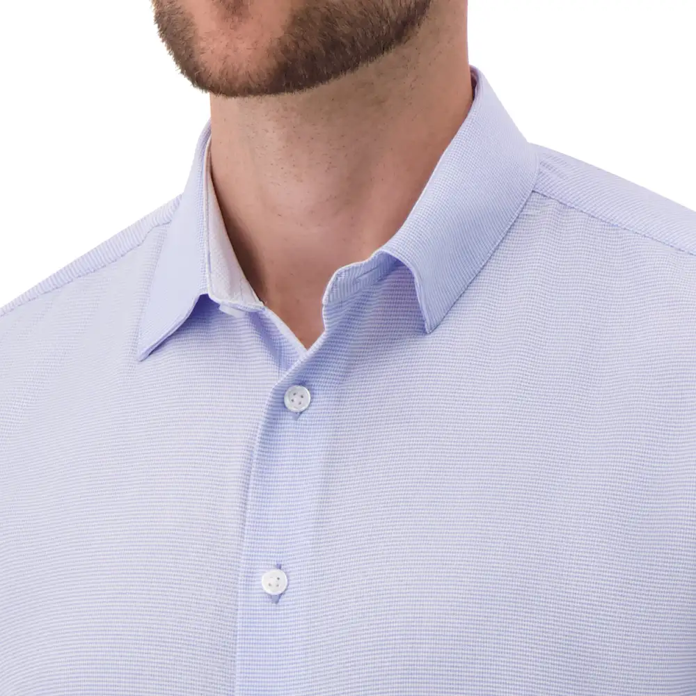 Mini-Check Four-Way-Stretch Men's Dress Shirt