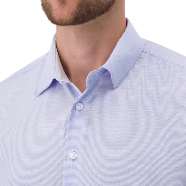 Mini-Check Four-Way-Stretch Men's Dress Shirt