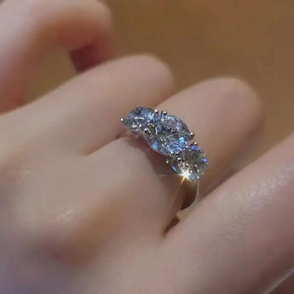 Sterling Silver Moissanite Radiant Ring