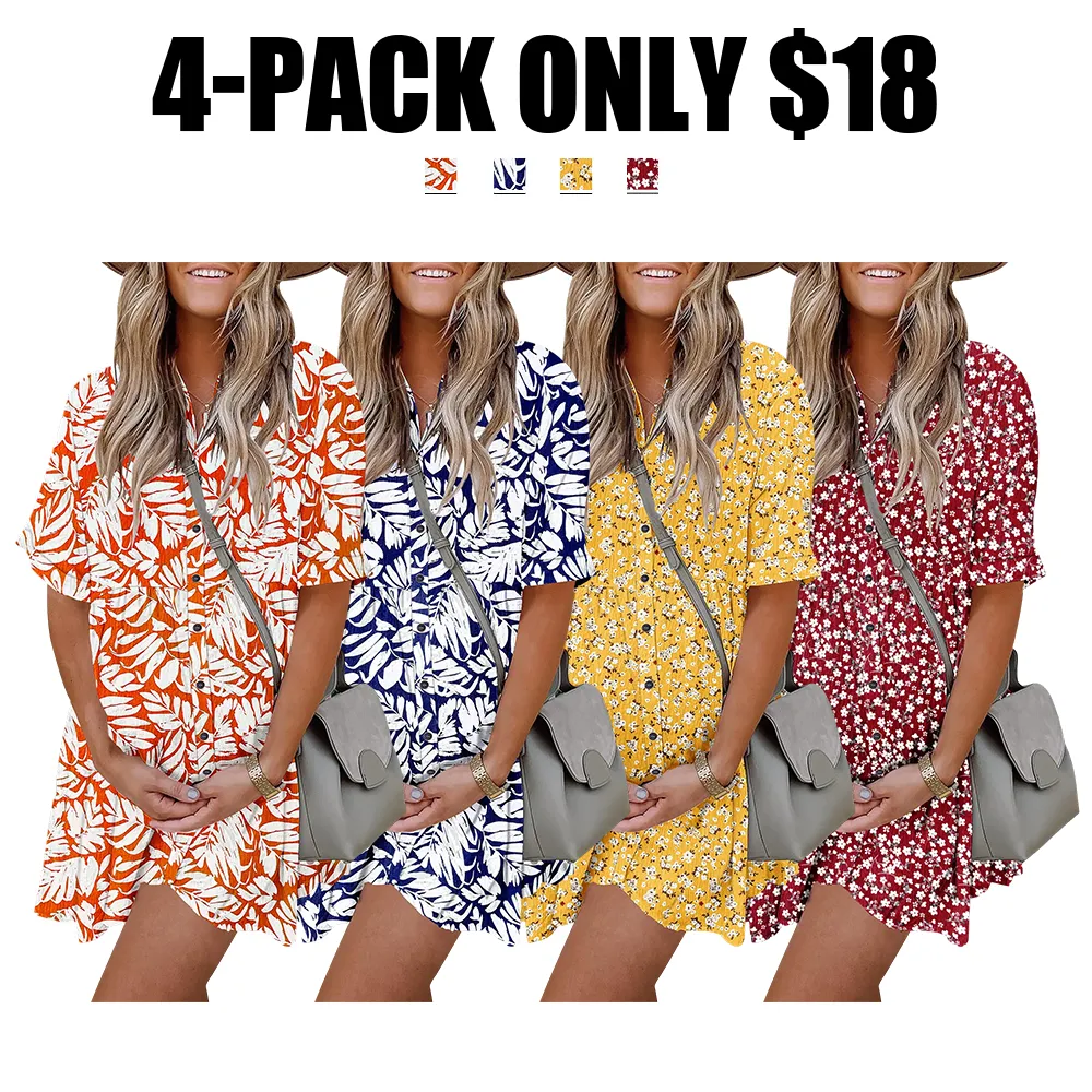 🔥Hot Sale💥Women’s Summer Babydoll Dress🔥8-PACK - All Colors Included