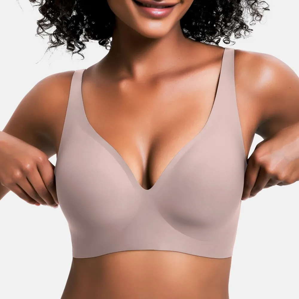 Women's Wireless Seamless Jelly Bra Deep V