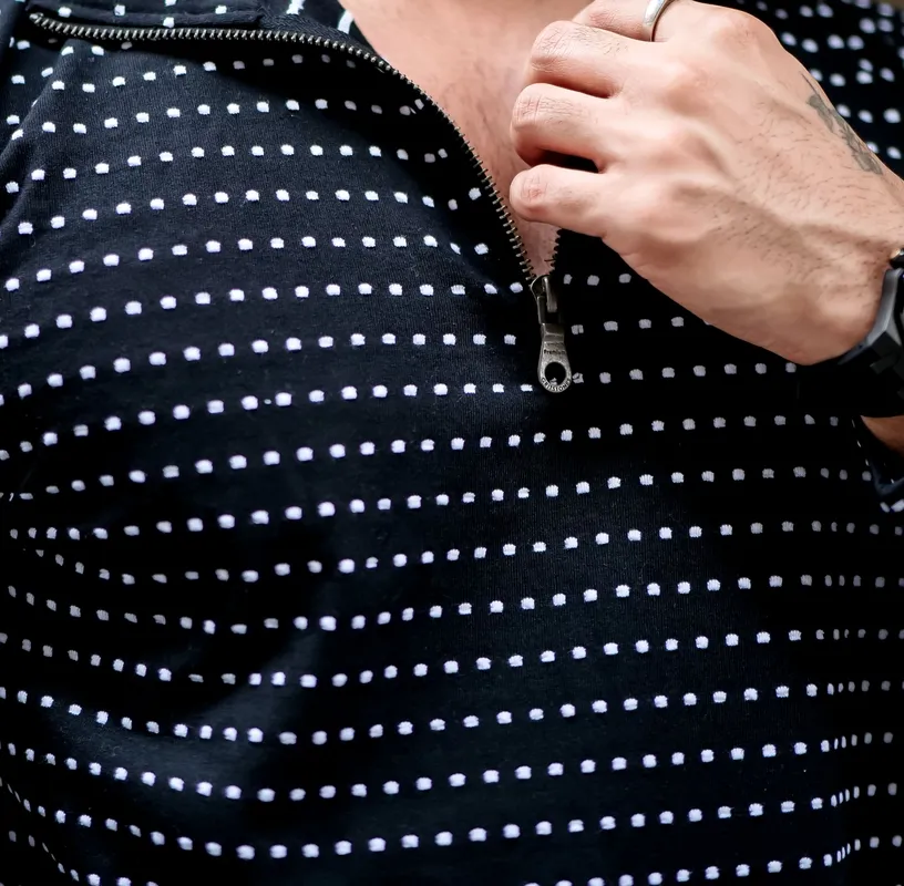 Black Button-Front Long Sleeve Casual Top