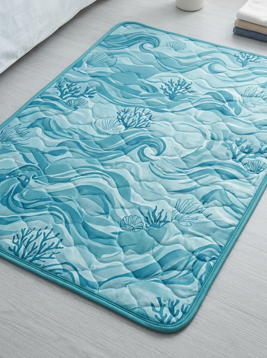 Ocean Lover Coral Shells Pattern Cooling Mat