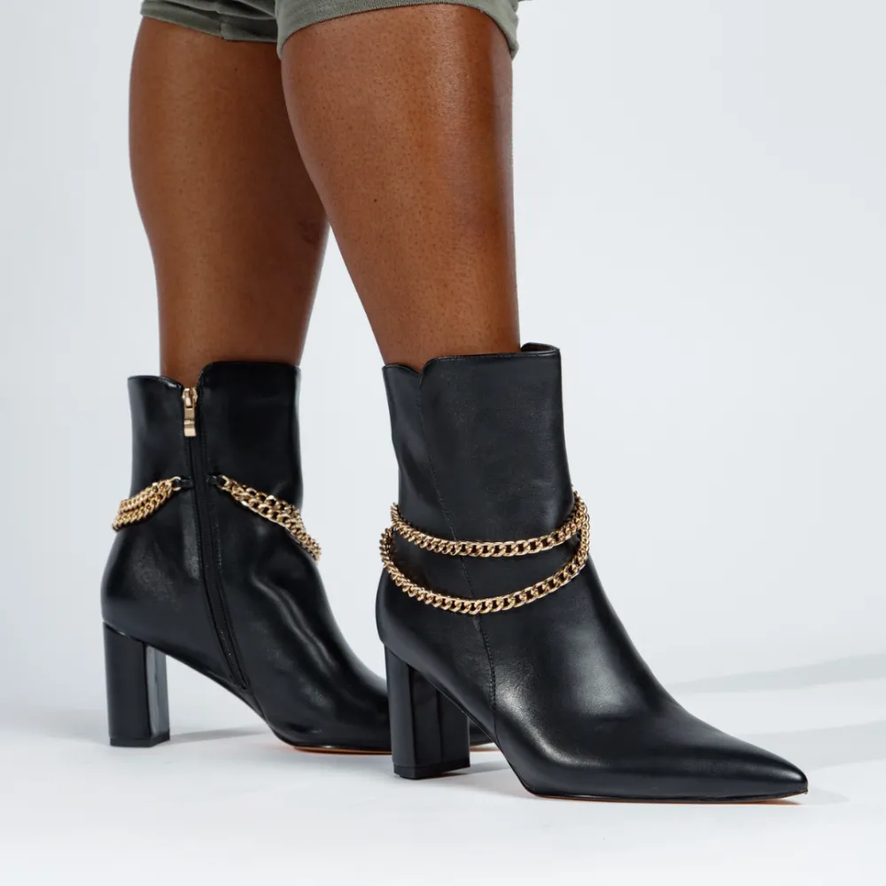 Faux Leather Ankle Boots