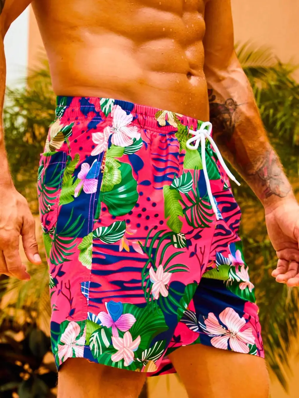 Men's Drawstring Relaxed Swim Trunks