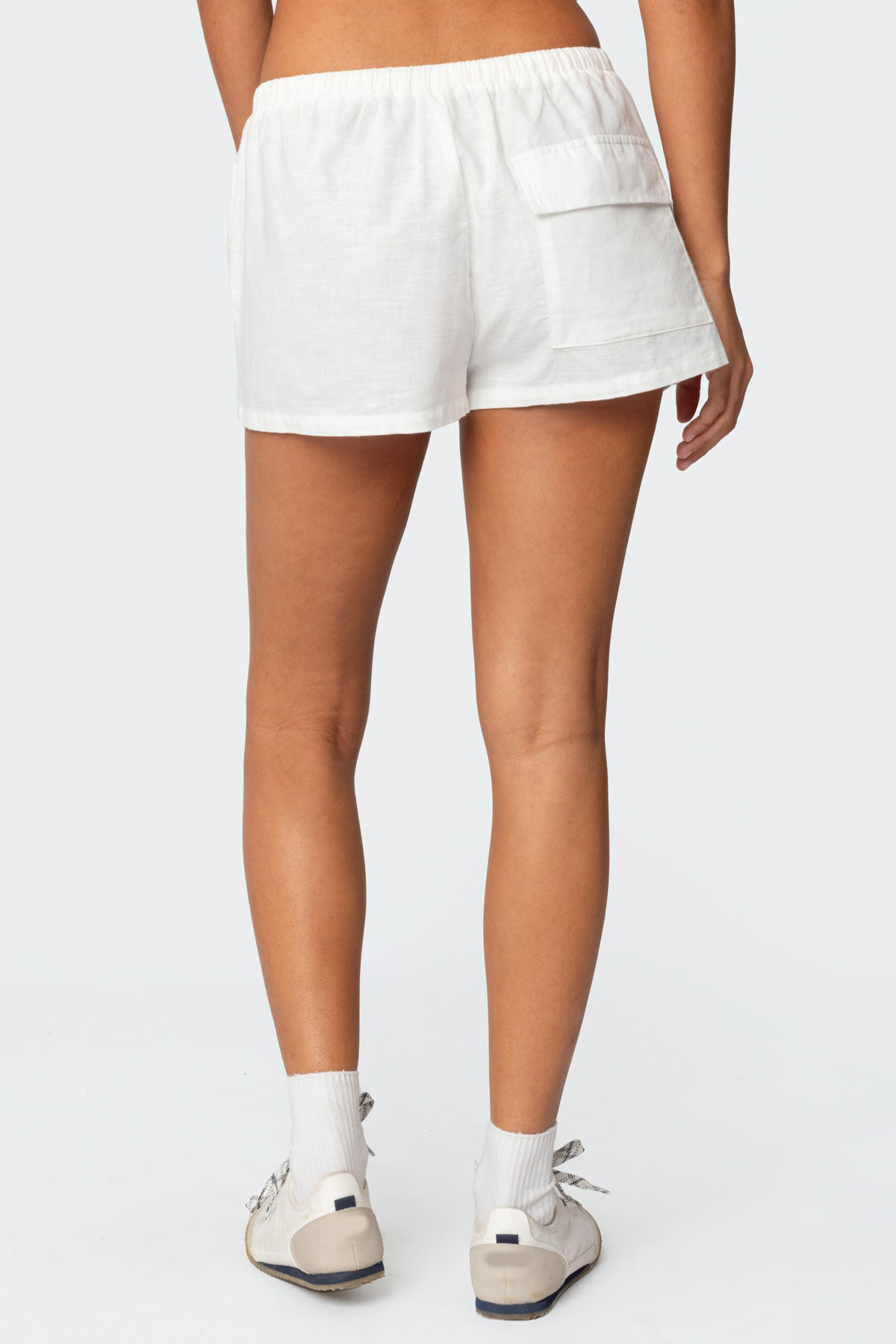 Lace-up Linen Look Shorts