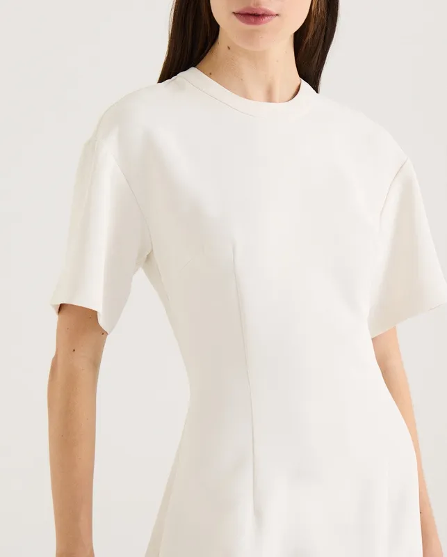 Cream Tailored Mini Dress