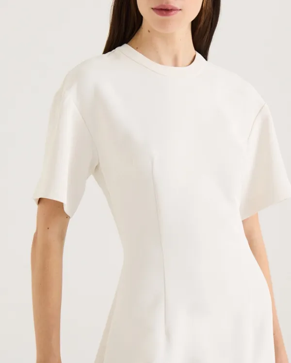 Cream Tailored Mini Dress