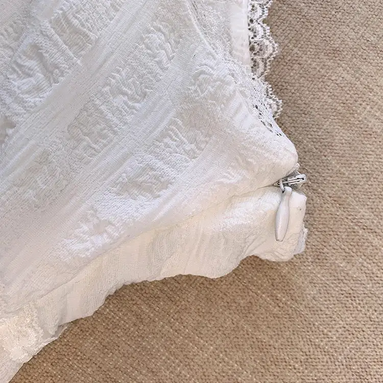 A-Line Lace-Trim Ruffled Skirt